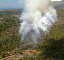 Imagen del incendio de Bocairent 