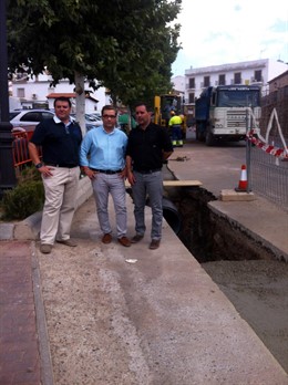 Visita a las obras del colector de aguas residuales de Baños de la Encina (Jaén)