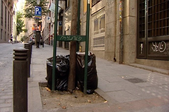 Calles de Madrid con basura