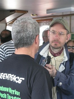 Javier Gregori, durante una expedición al Ártico.