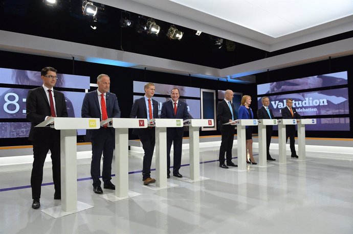 Debate electoral de los candidatos de los partidos suecos en la televisión SVT