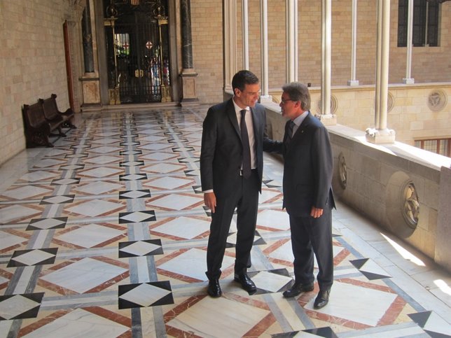 Pedro Sánchez en su reciente viaje a Barcelona, con Artur Mas
