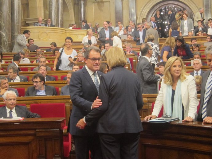 El presidente Artur Mas y la presidenta del Parlament Núria de Gispert