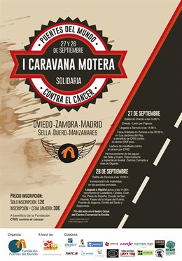 Cartel I Caravana Motera contra el Cáncer de Puentes del Mundo