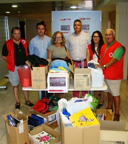 Recogida material escolar hospital de Inca