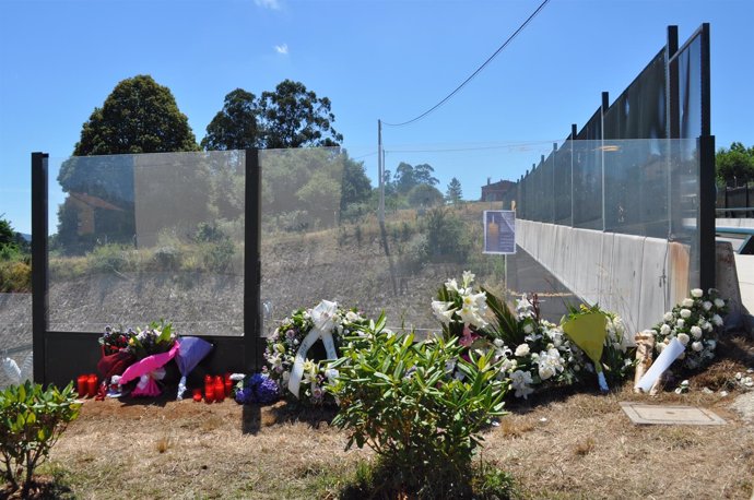 Ofrenda floral y velas por las víctimas del tren en Angrois