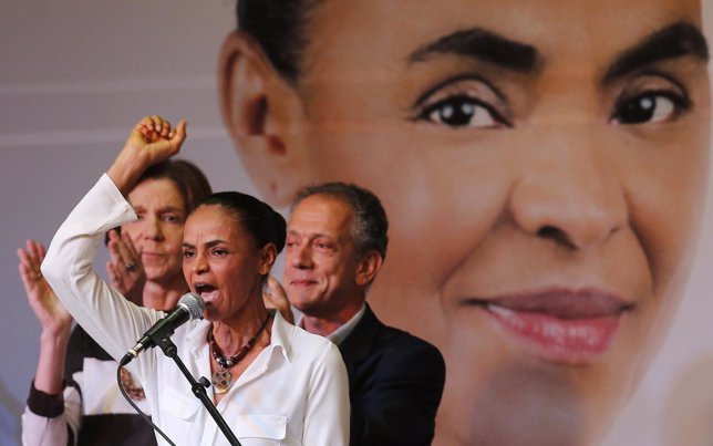 Candidata presidencial Marina Silva durante un acto electoral