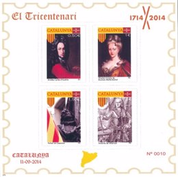 Algunos de los sellos para coleccionistas que conmemoran el Tricentenario