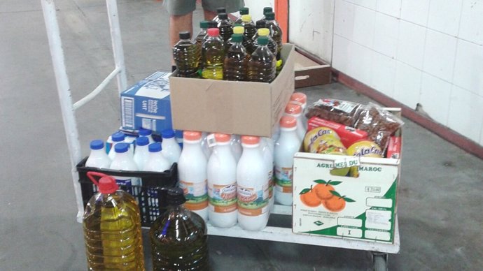 Alimentos recogidos en el Mercado de San Francisco de Jaén