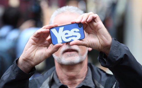 Ciudadano a favor del 'Sí' en la independencia escocesa