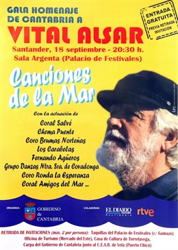 Cartel de la gala homenaje a Vital Alsar