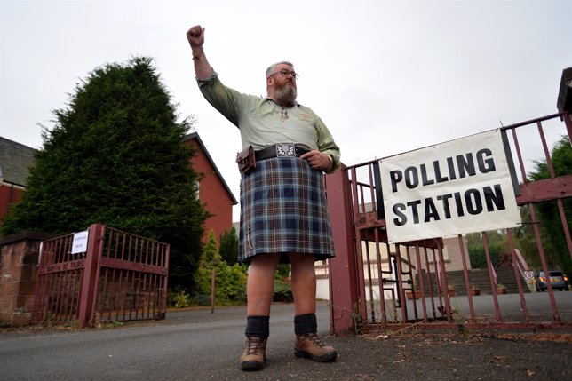 Votante en el referendum Escocia