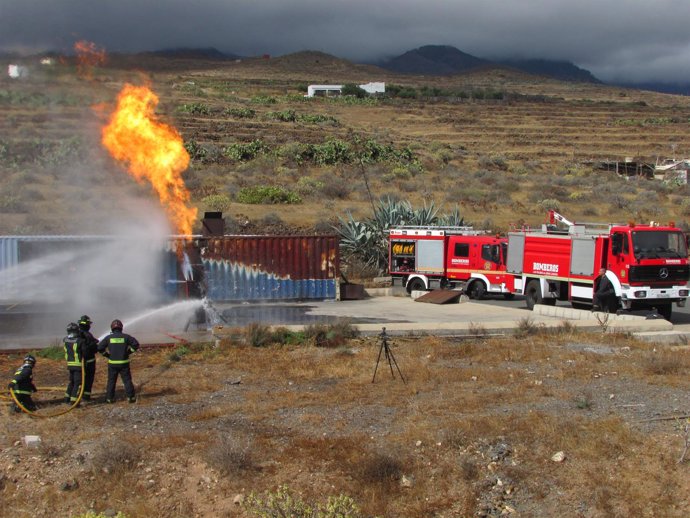 Simulacro de bomberos de Las Palmas de Gran Canaria
