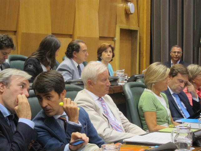 El grupo municipal del PP en el Pleno del Ayuntamiento de Zaragoza