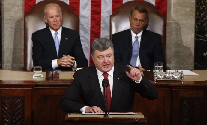 Petro Poroshenko en un discurso al Congreso de EEUU