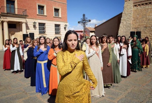 Recreación de la escena 'La mujer que espera' en Teruel