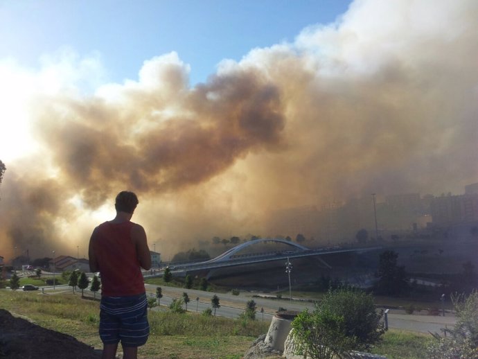 Incendio en Las Llamas, en Santander 