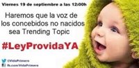Parlamentarios provida tuitean #LeyProvidaYa para que la "voz de los concebidos no nacidos"sea trending topic