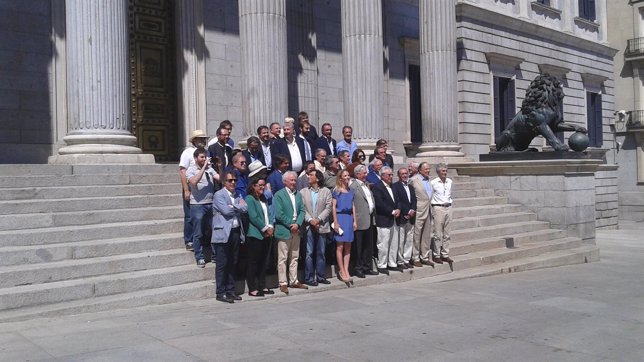 Miembros de la Plataforma Libres e Iguales ante el Congreso de los Diputados