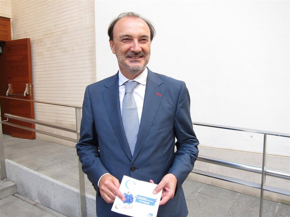 El secretario de Estado para Iberoamérica, Jesús Gracia Aldaz, hoy en Zaragoza