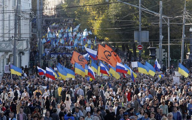 Manifestación en Moscú contra la guerra de Ucrania 