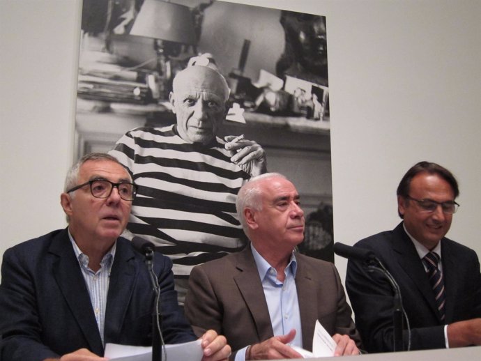 José Lebrero, Luciano Alonso y Victorino Lluch, en el MPM