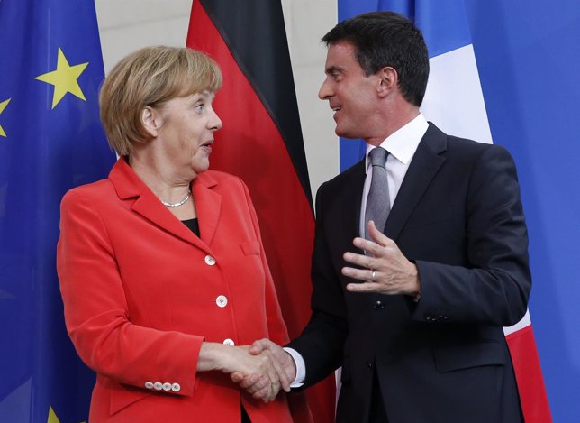 Angela Merkel y Manuel Valls