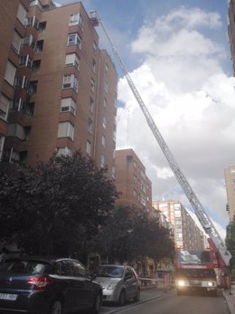 Incendio en una chimenea de la calle Gabilondo