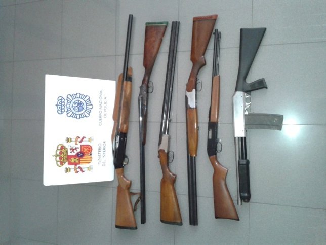 Imagen de las armas incautadas