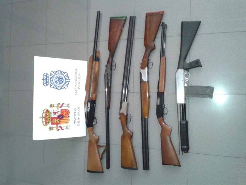 Imagen de las armas incautadas