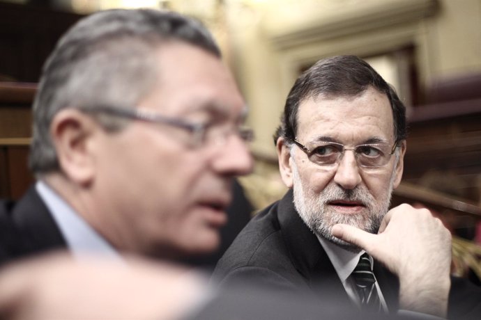Mariano Rajoy y Alberto Ruiz Gallardón sesión de control al Gobierno