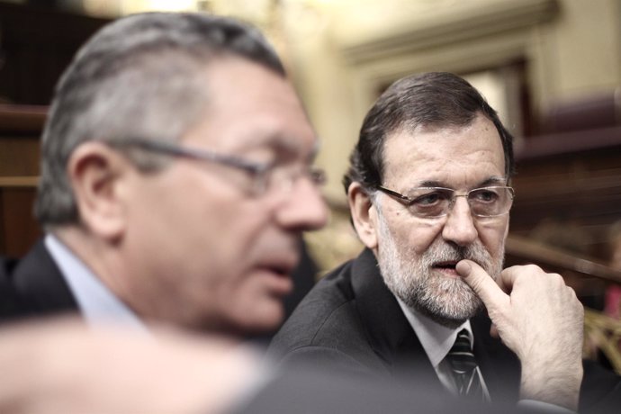 Mariano Rajoy y Alberto Ruiz Gallardón sesión de control al Gobierno