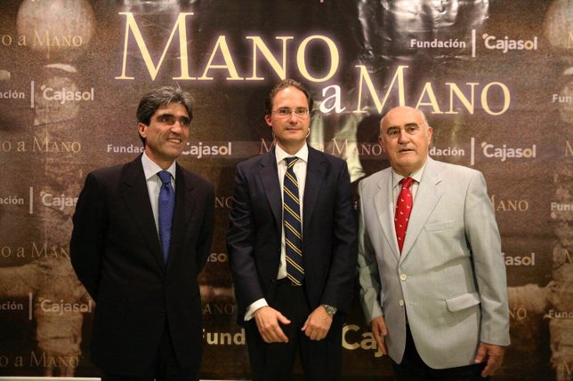 Emilio Muñoz, y José Antonio Sánchez Araújo, en los Mano a Mano de Cajasol