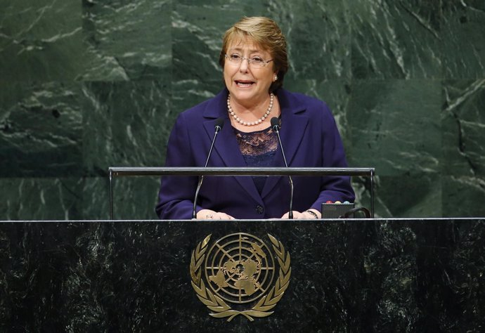 La presidenta de Chile, Michelle Bachelet, en la ONU
