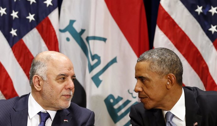 Barack Obama y el primer ministro iraquí Haider al Abadi