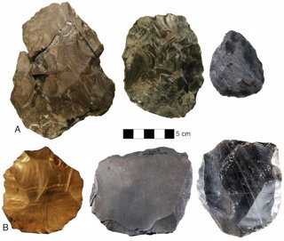 Herramientas de la Edad de Piedra con tecnología Levallois