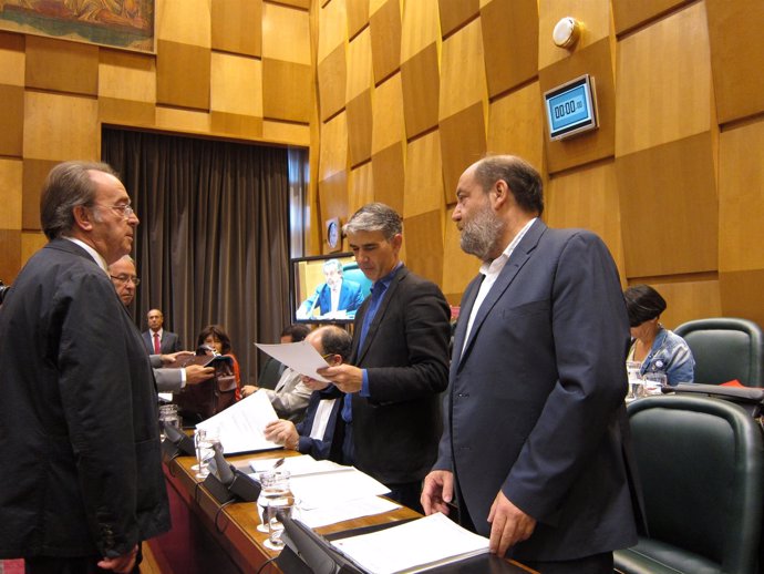 Pérez Anadón (PSOE), Alonso (IU) y Martín (CHA)