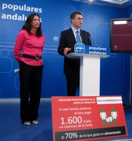 Dolores López Gabarro y Carlos Rojas en rueda de prensa