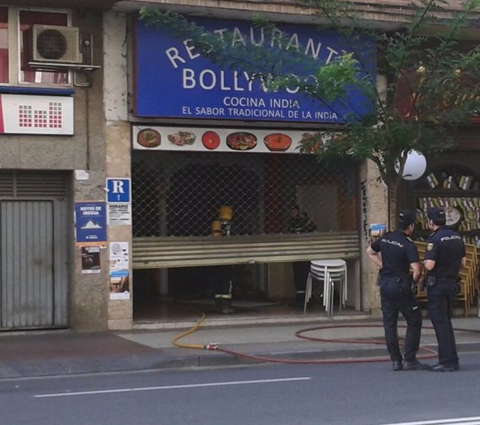 Incendio en el interior de un restaurante de Logroño