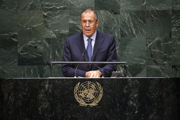 El ministro de Asutnos Exteriores ruso, Sergei Lavrov, en la ONU