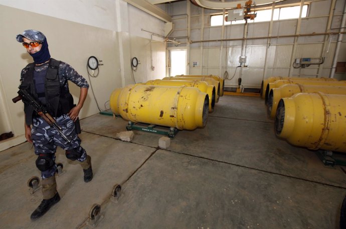 Cilindros de gas de cloro en Bagdad