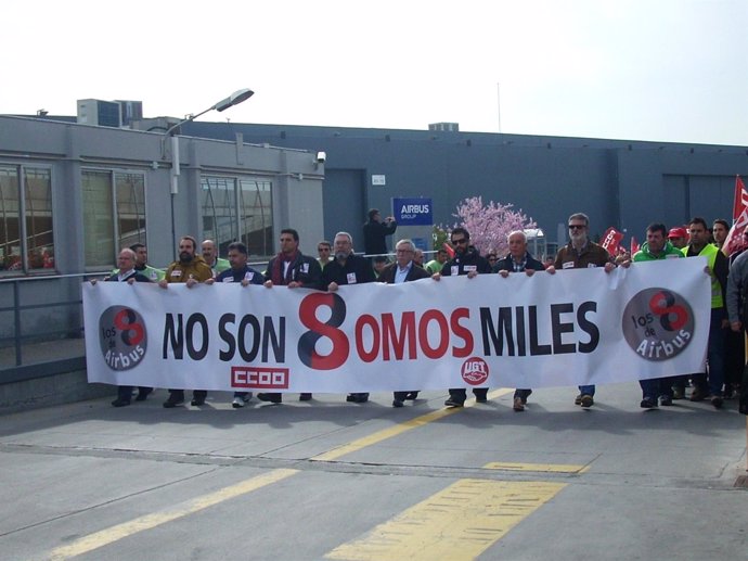 Manifestación de trabajadores de Airbus