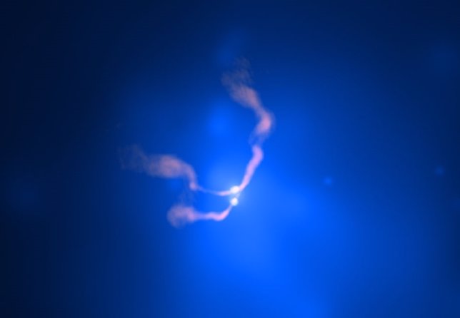 Dos agujeros negros bailan en la galaxia 3C 75