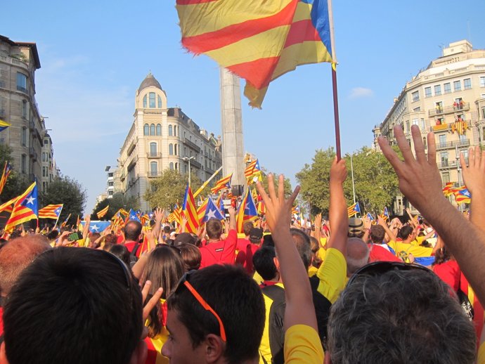 Participantes en la V esta Diada en la capital catalana