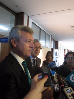El vicepresidente de la Xunta, Alfonso Rueda, en declaraciones a los medios