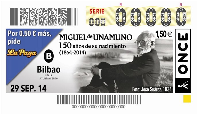 Cupon de la Once sobre Unamuno