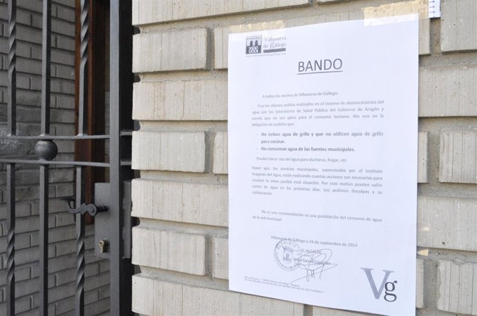 Bando del Ayuntamiento de Villanueva sobre el lindano