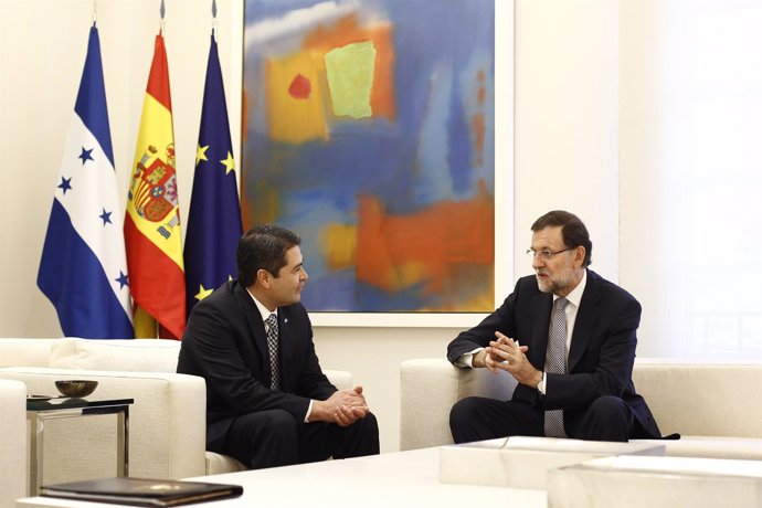 Mariano Rajoy y el presidente de Honduras, Juan Orlando Hernández