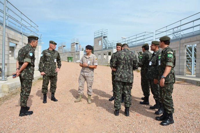 Los militares brasileños en la base cordobesa de Cerro Muriano