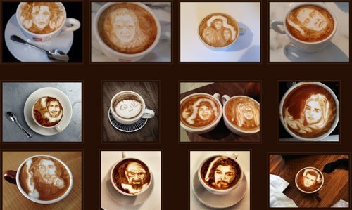 Retratos en tazas de café del artista Michael Breach